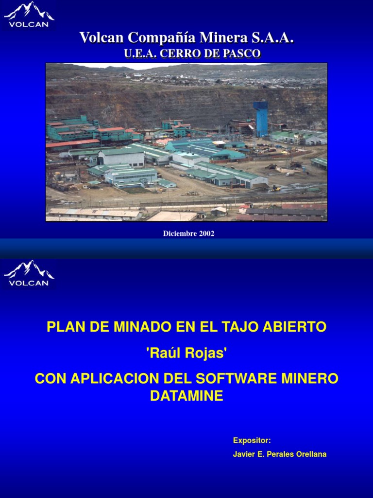 VOLCAN. - Plan de Minado en El Tajo Abierto 