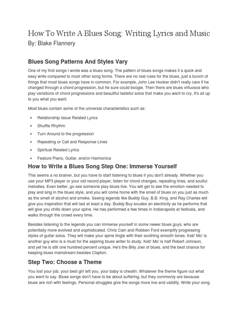 Blues song topics picture