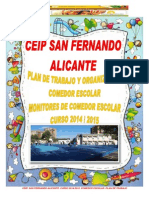 Plan de Comedor Colegio San Fernando 2014 - 2015