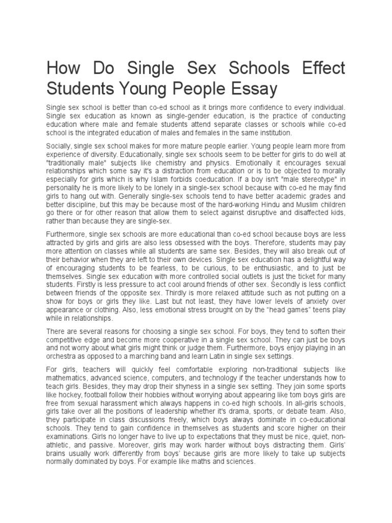 sex education essay 500 words