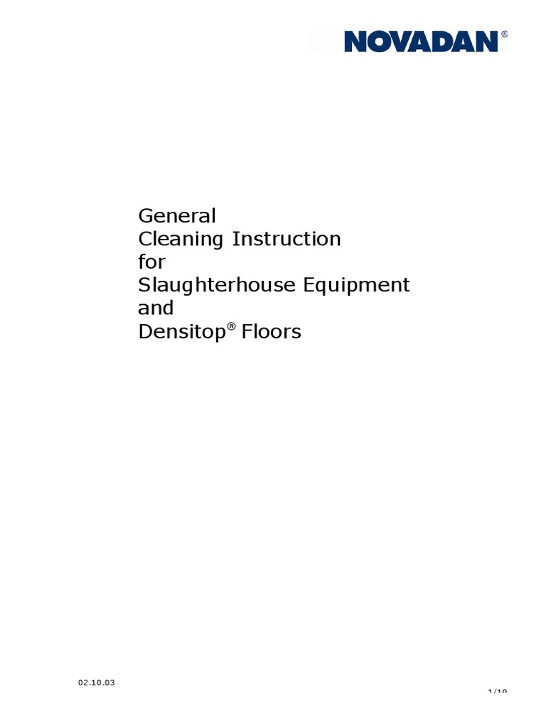 Novadan Cleaning Manual PDF Housekeeping Disinfectant