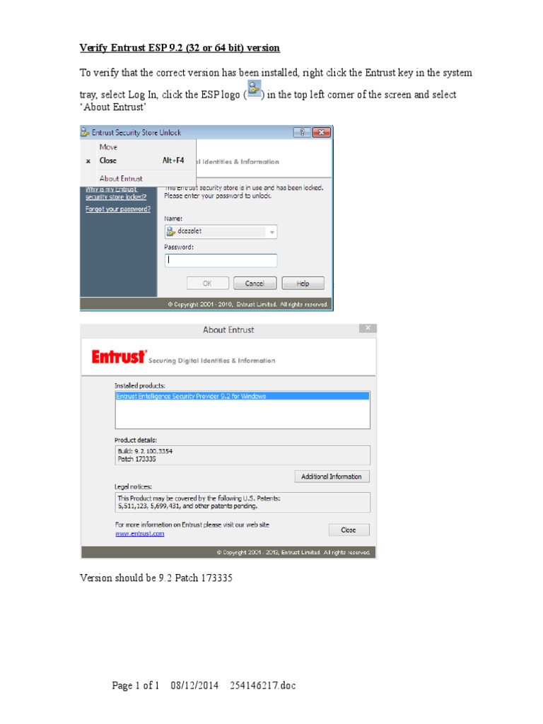 Verify Entrust ESP Version 9.2 | PDF | Computers