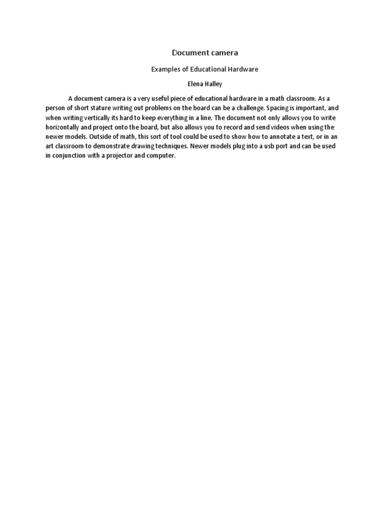 Benefits of Document Cameras in Education | PDF | Career & Growth ...