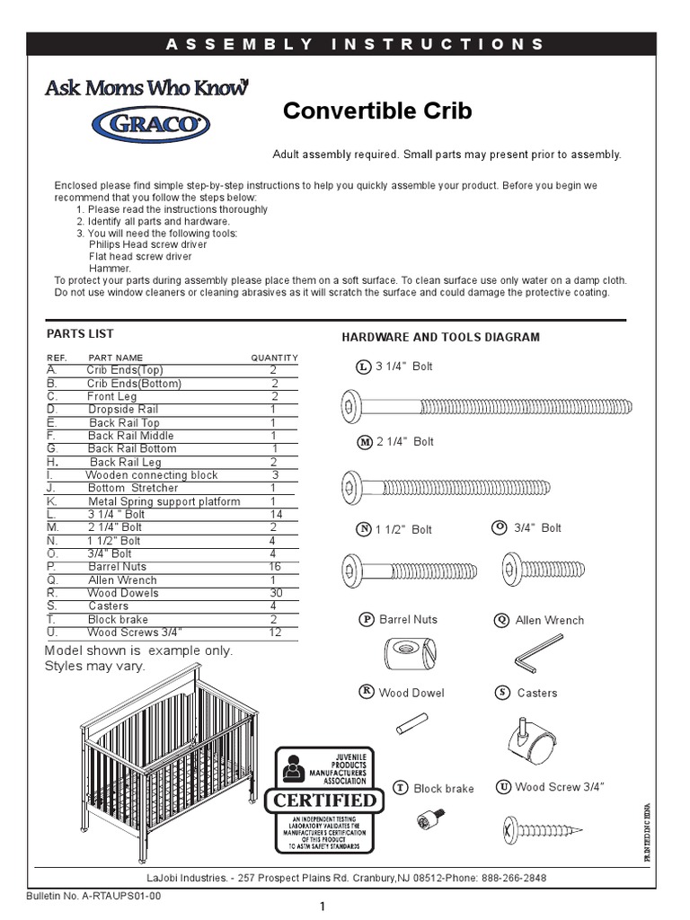 graco charleston crib instructions