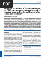 Analyses of the Surfaces of Concrete by Raman and FT-IR Spectroscopies- Comparative Study of Hardened Samples After Demoulding and After Organic Post-treatment