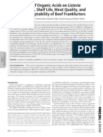 Effect of Salts of Organic Acids on Listeria monocytogenes, Shelf Life, Meat Quality, and Consumer Acceptability of Beef Frankfurters