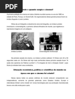 Onde e Quando Surgiu o Cinema