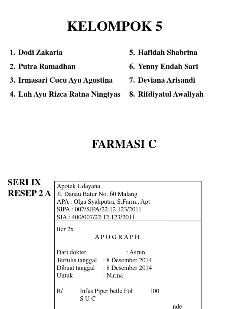 Cara Menyusun Resep Infus Daun Sirih | PDF