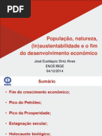 População, natureza, (in)sustentabilidade e o fim  do desenvolvimento econômico