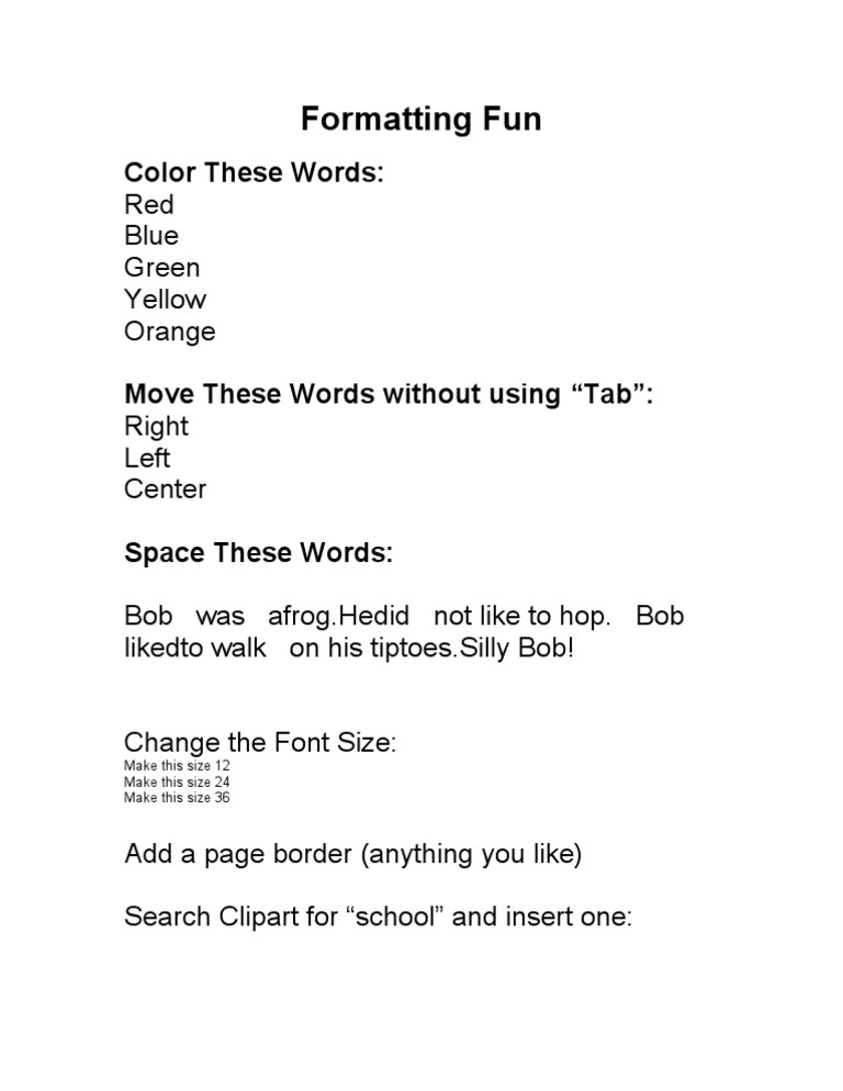 Formatting Fun | PDF