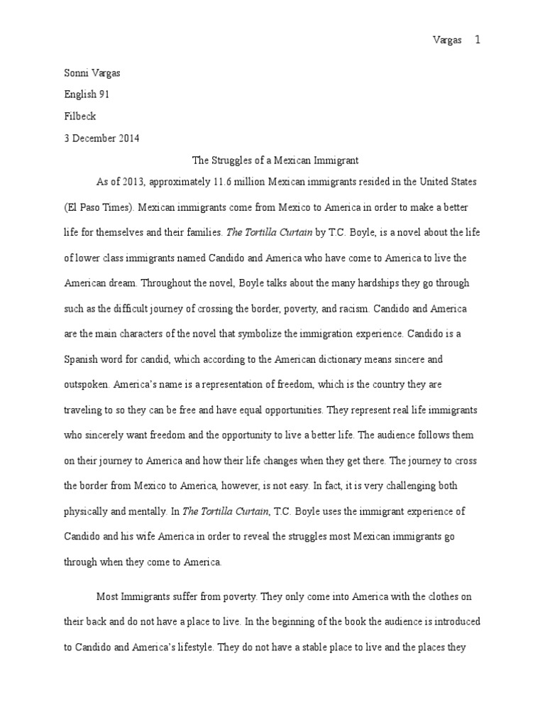 The Tortilla Curtain Essay Immigration Politics And Race