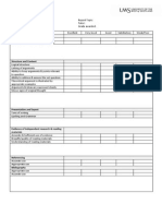 Report Feedback Sheet: Concept and Subject Matter