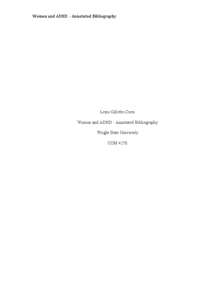 Women and ADHD: Research Insights | PDF | Attention Deficit ...