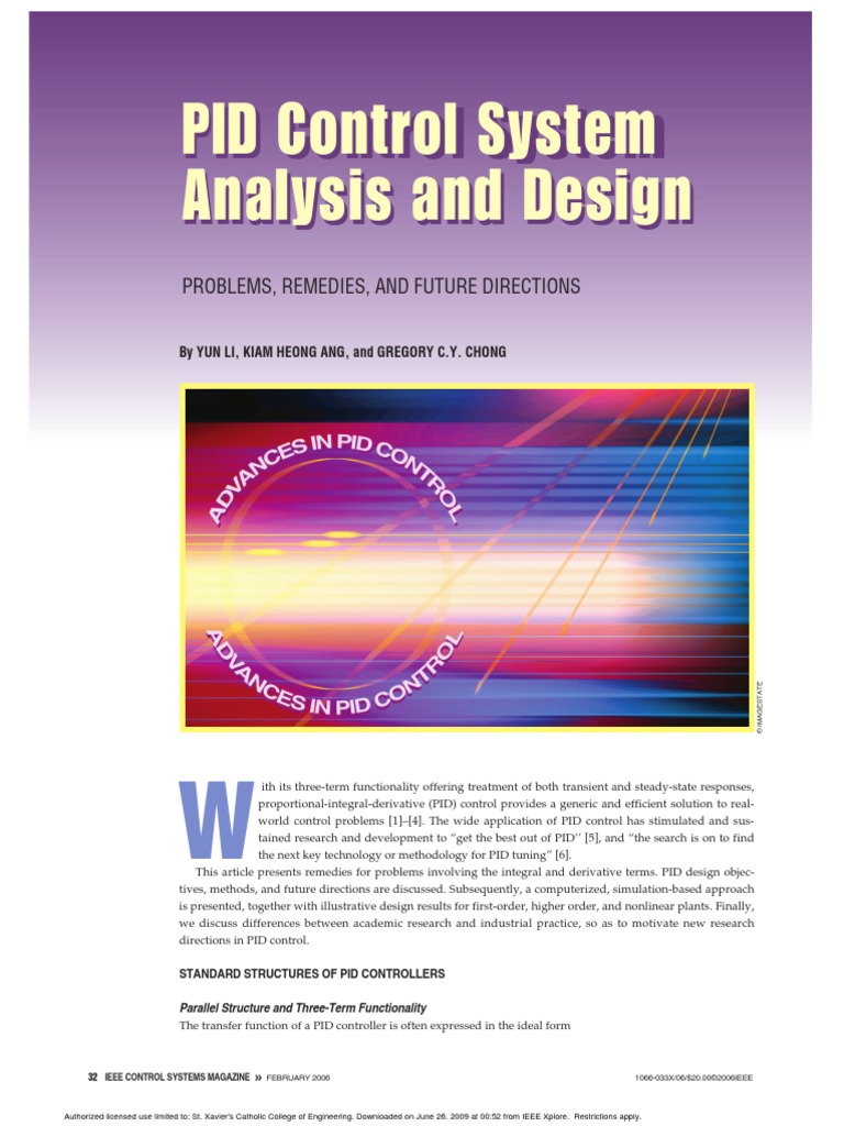 PID Control System Analysis & Design | PDF | Systems Theory | Teaching ...