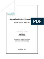 Australian Quaker Survey 2014. First Summary of Results