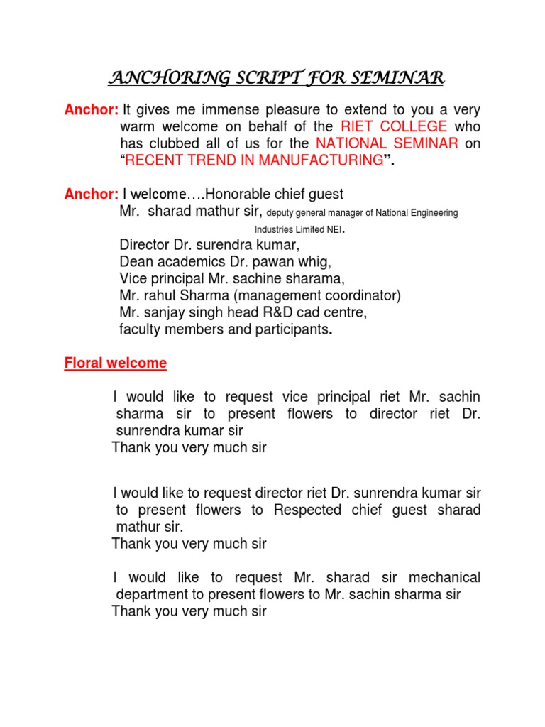 sample script for presentation of participants in a seminar pdf