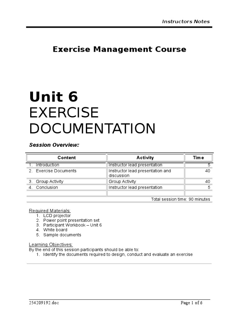 Unit 06 Exercise Documentation Inst Notes | PDF | Evaluation | Information