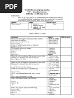 Mood Independent Programming C/C++ Question/Answers Difficulty Level