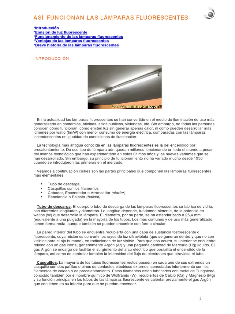Asi Funcionan Las Lamparas Fluorescentes Lámpara fluorescente