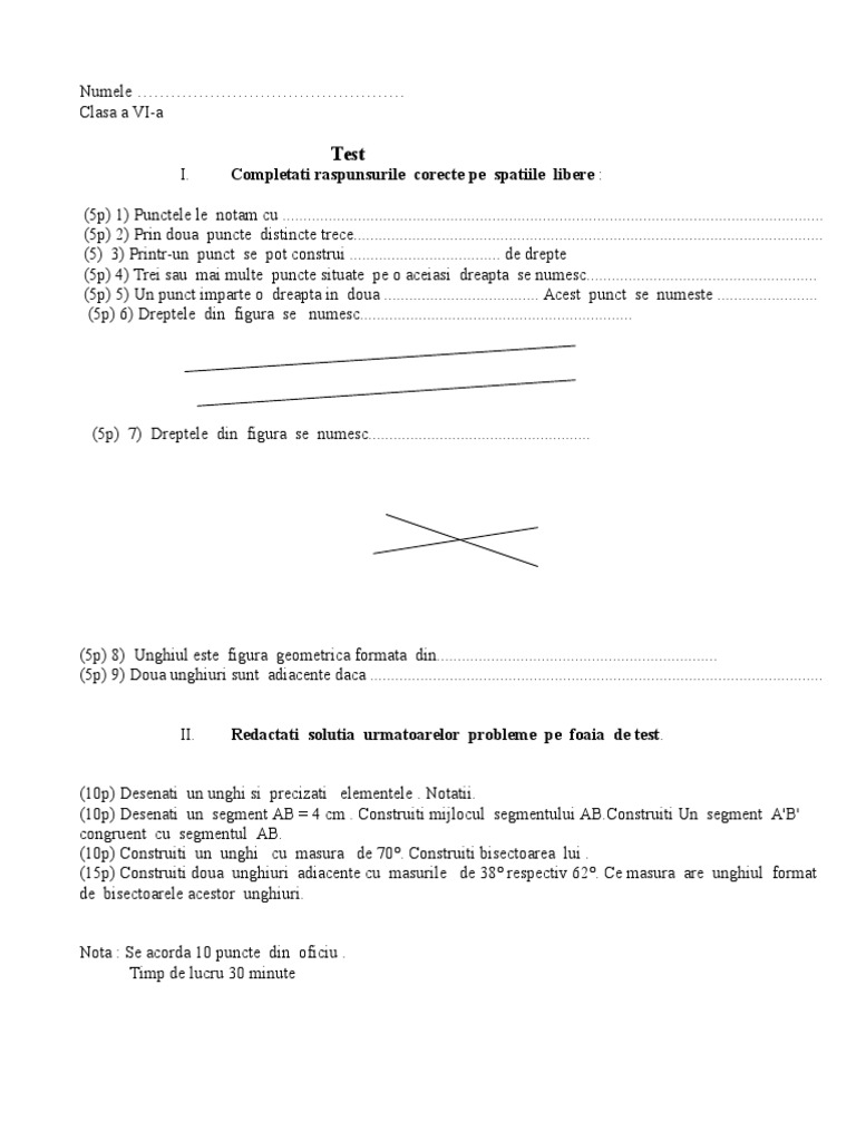 Test Matematica | PDF
