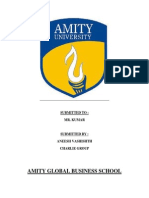 Amity Global Business School: Submitted To: Mr. Kumar