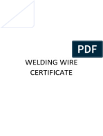 Welding Wire Certificate