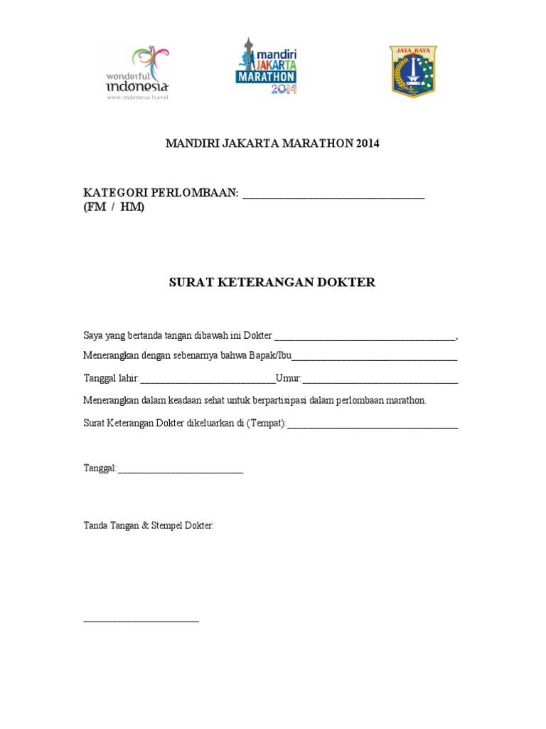 Template Surat Keterangan Dokter