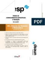 Prova de Conhecimentos Específicos e Redação - Ciências Da Natureza e Matemática