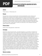 Atividade Antioxidante de Extratos Aquosos de Ruta Graveolens