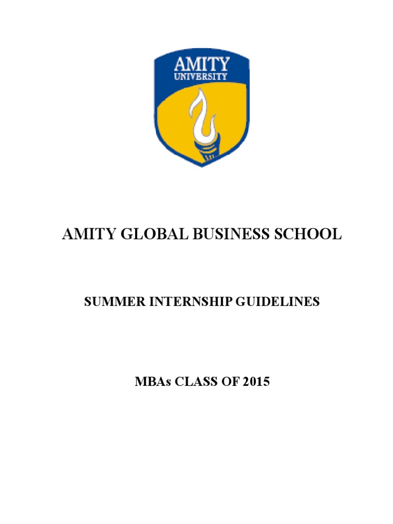 AGBS MBA Summer Internship Guidelines | PDF