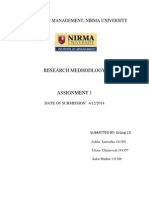 Research Medhodlogy: Institute of Management, Nirma University