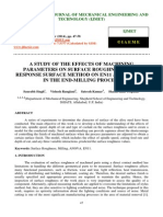 A Study of The Effects of Machining Parameters On Surface Roughness Using Response Surface Method