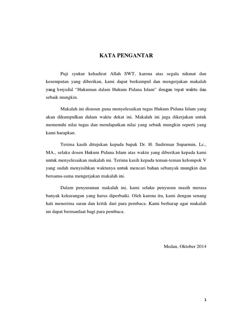 Makalah Hukuman (Hukum Pidana Islam)