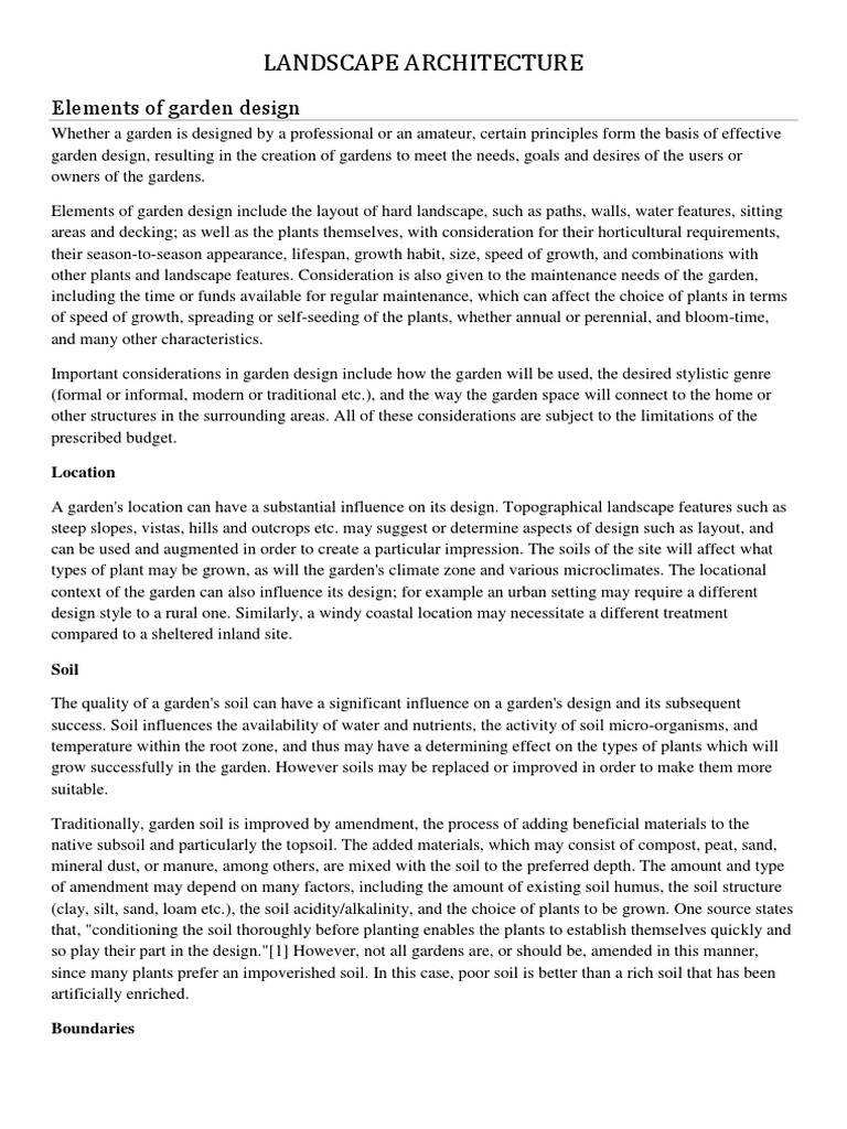 Garden Design Principles & Styles | PDF | Gardens | Soil