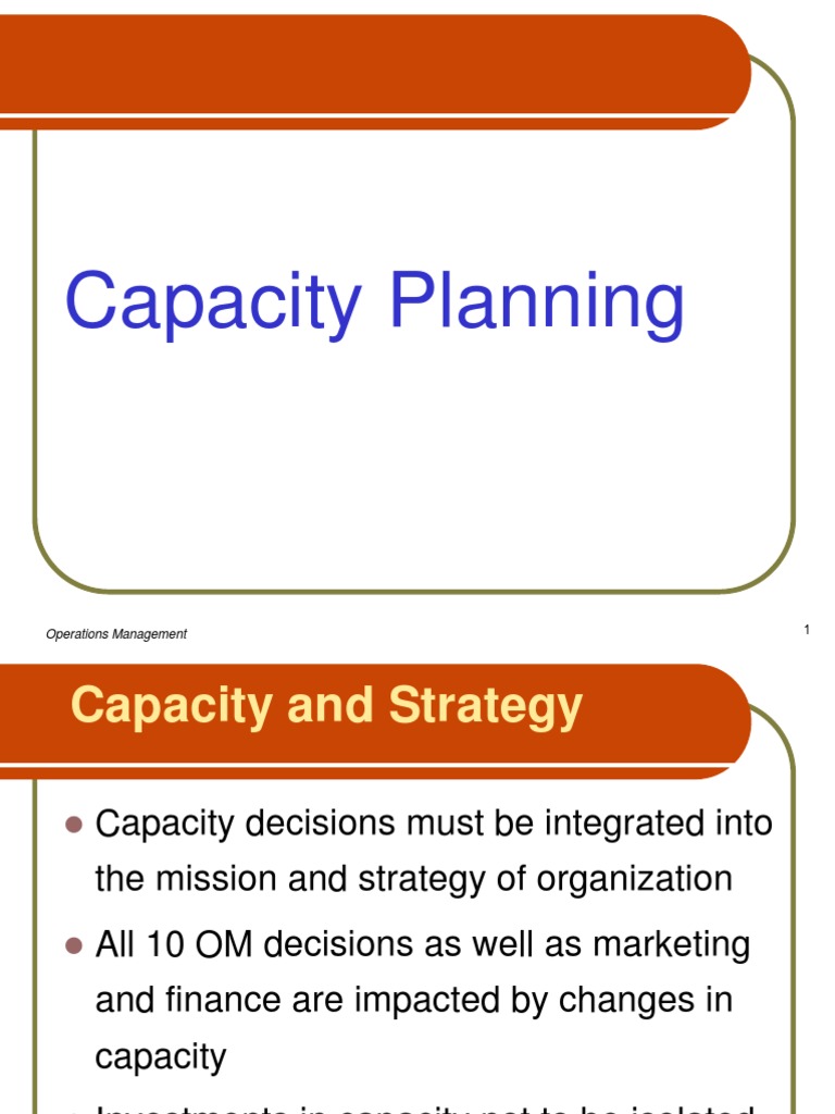 Capacity Planning in Operations Management | PDF | Operations ...