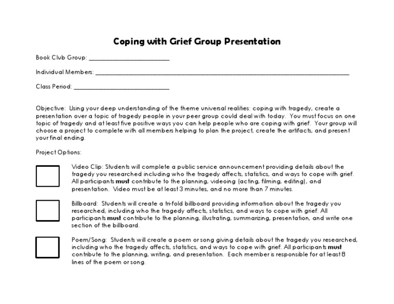 Coping with Grief: Group Project Guide | PDF | Career & Growth | Social ...