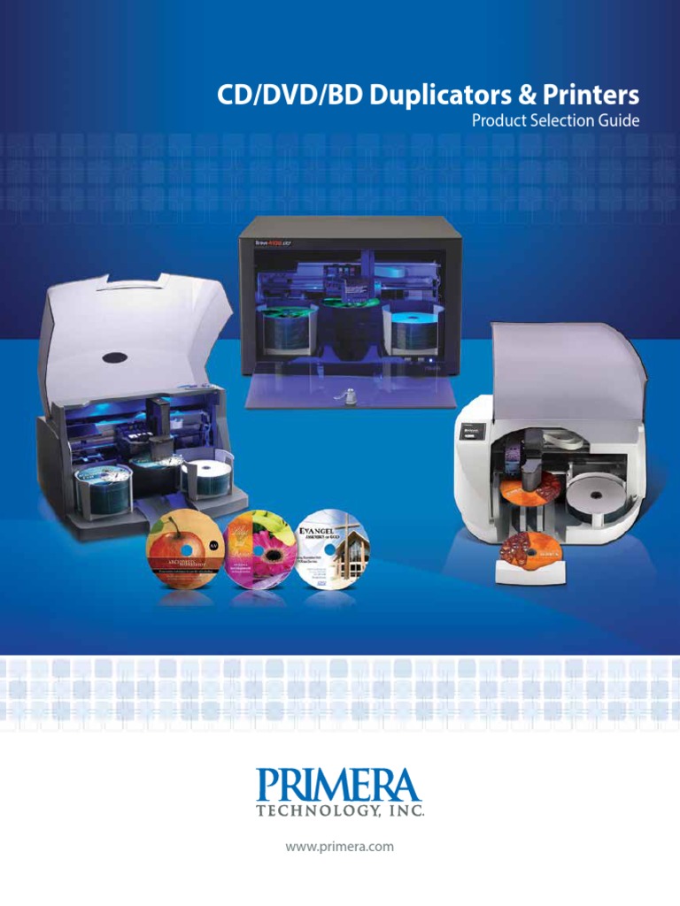 CD/DVD/BD Duplicators & Printers Product Selection Guide PDF Blu Ray Compact Disc