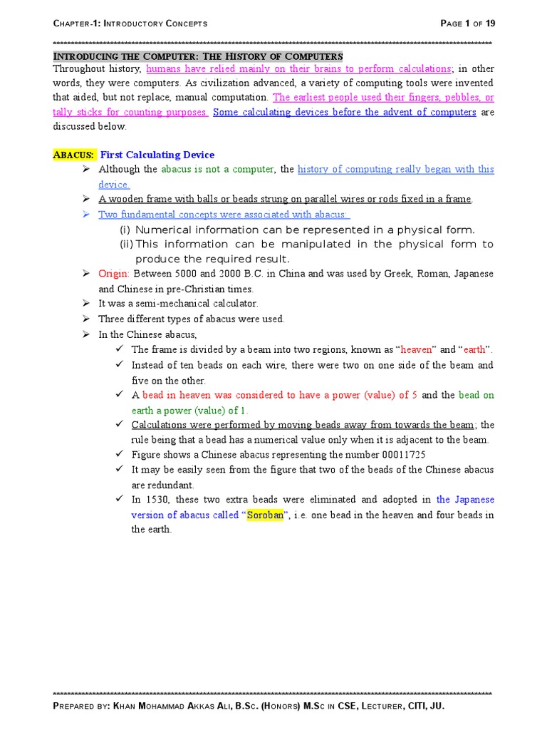 History of Early Computing Devices | PDF | Integrated Circuit ...