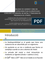 Seminario Toxicología. Biodisponibilidad de CD y Zn en S.capricornotum 2014 Final