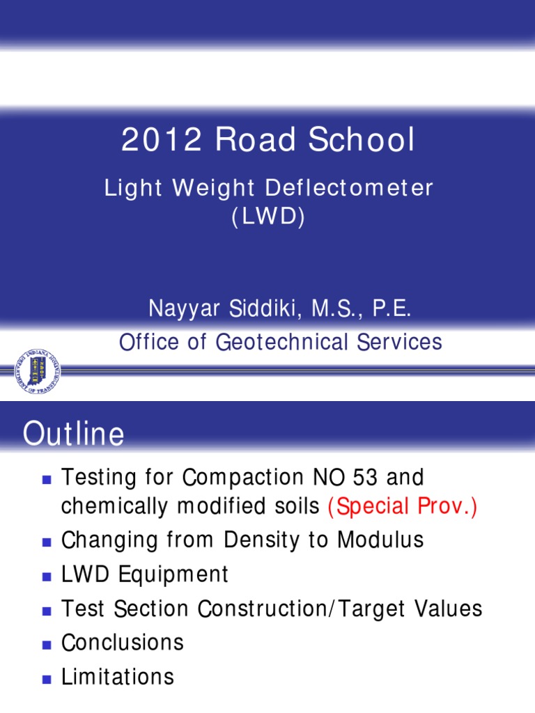 LWD Testing Procedures and Results | PDF | Young's Modulus | Applied ...