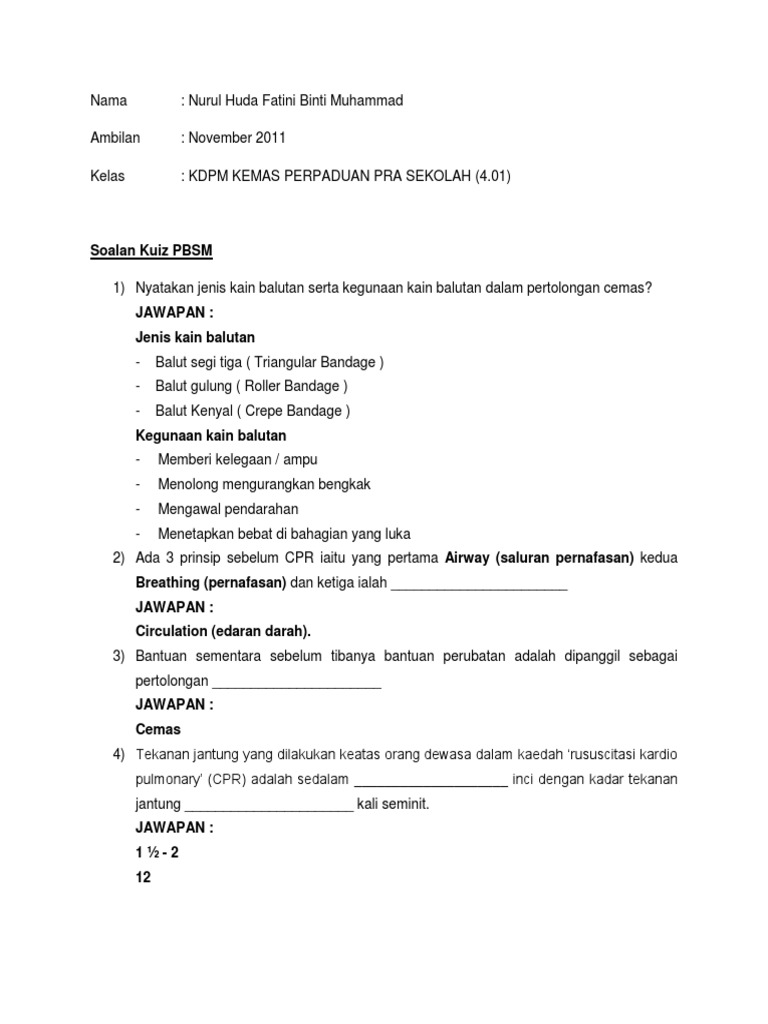 Soalan Pbsm Kelas Pdf