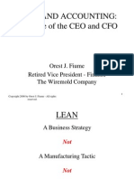 Lean and Accounting: The Role of The CEO and CFO: Orest J. Fiume Retired Vice President - Finance The Wiremold Company