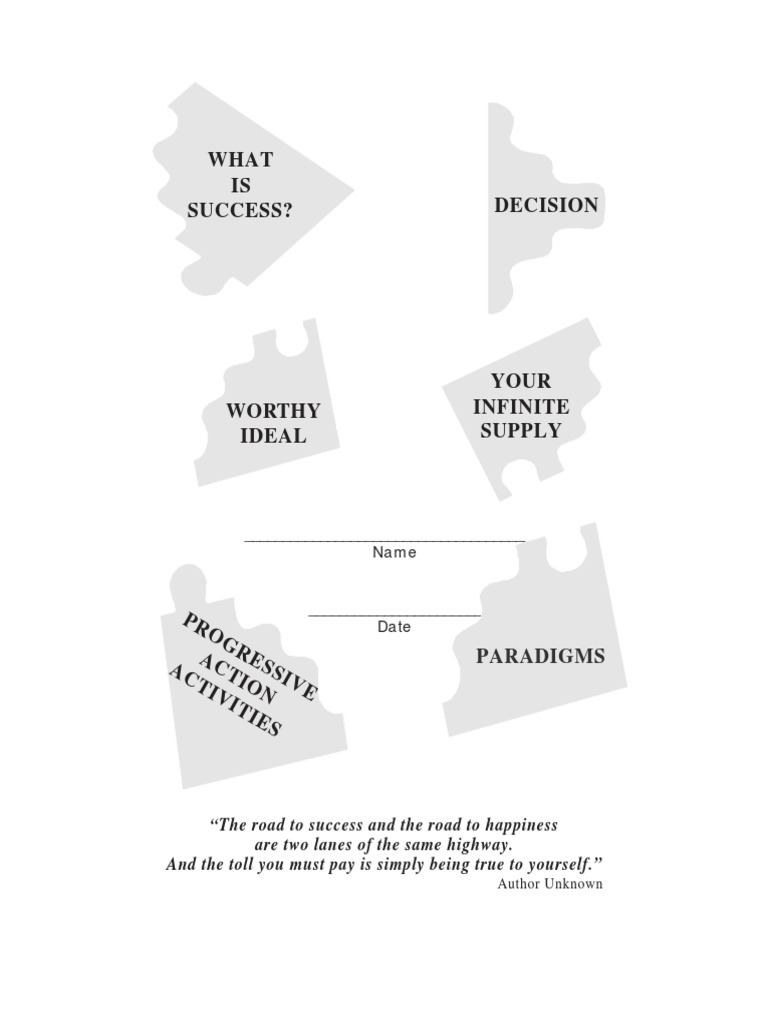 1 The Success Puzzle Workbook PDF Mind Feeling