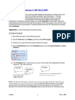 Footnotes and Endnotes in MS Word 2007: Objective 1