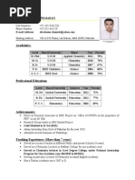CV for Ph.D Admission