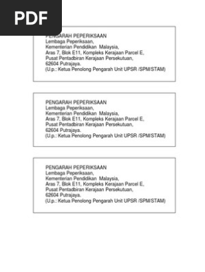 Alamat Pengarah Peperiksaan Pdf