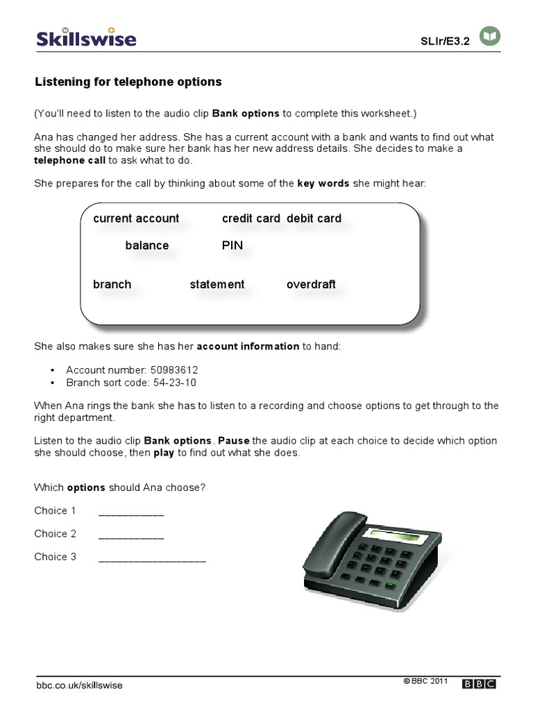 Telephone Options for Bank Inquiry | PDF | Transaction Account ...