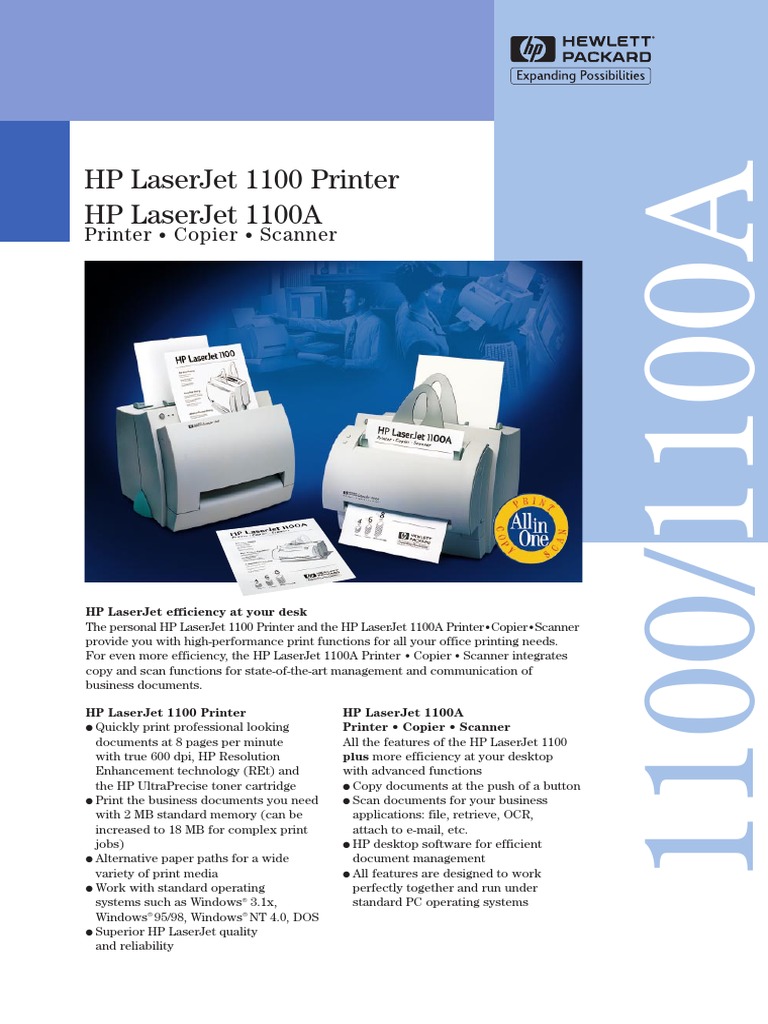 Tryk ned Troende plus HP Laserjet 1100 Printer HP Laserjet 1100A | PDF | Image Scanner |  Photocopier