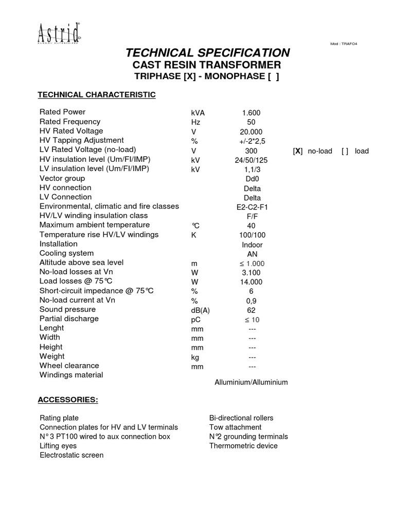 Datasheet Transformer 1600kVA.PDF