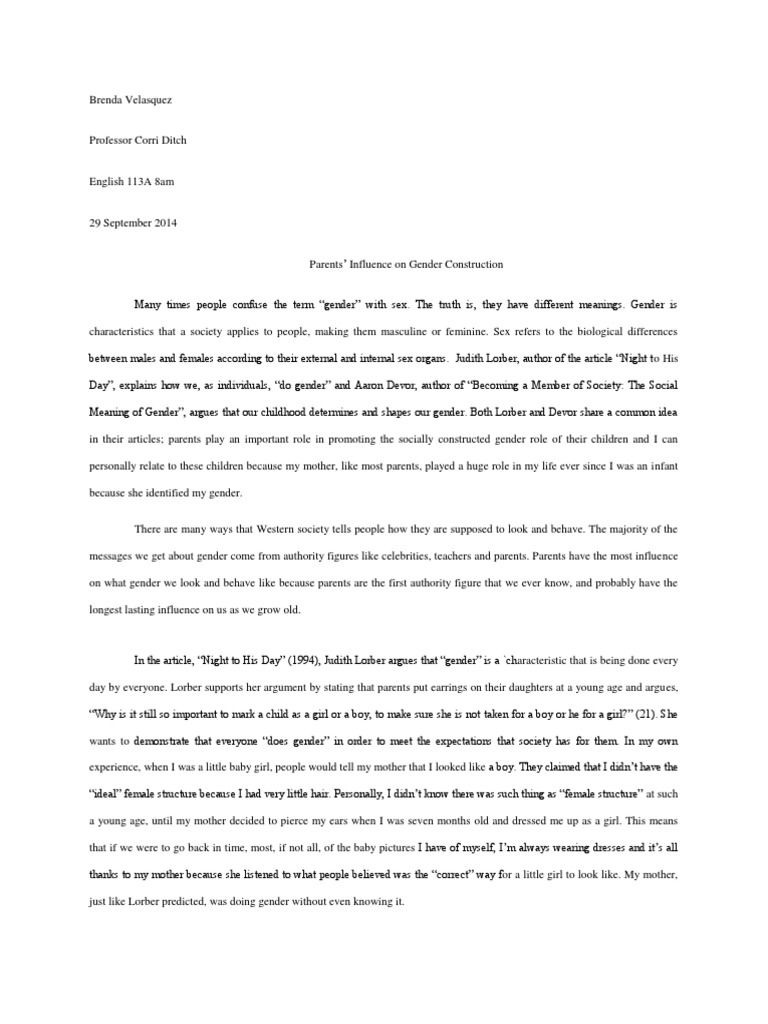 Gender equality essay picture